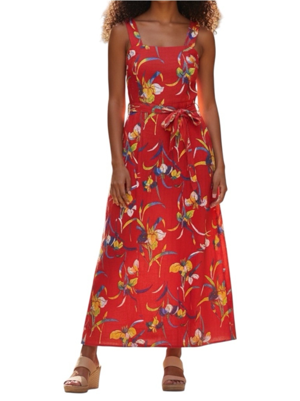 Blue Hawaii Sportswear x Liberty House Hawaii tropical red maxi dress LARGE